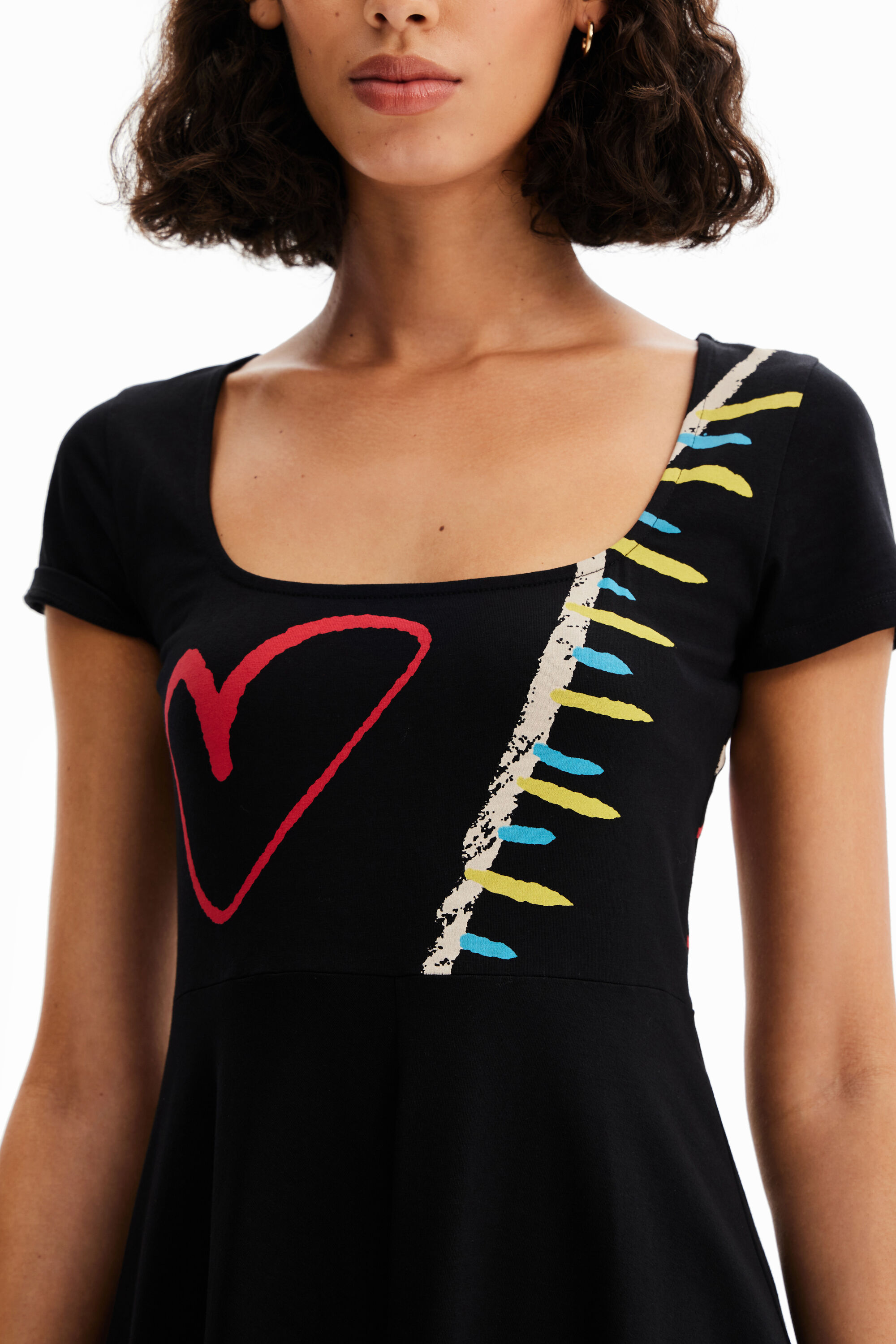 Robe évasée maille arty