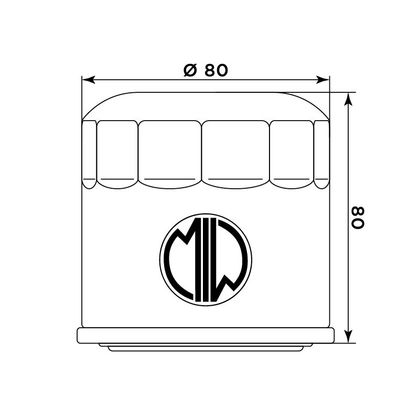 Filtre à huile Meiwa 268202 Type origine