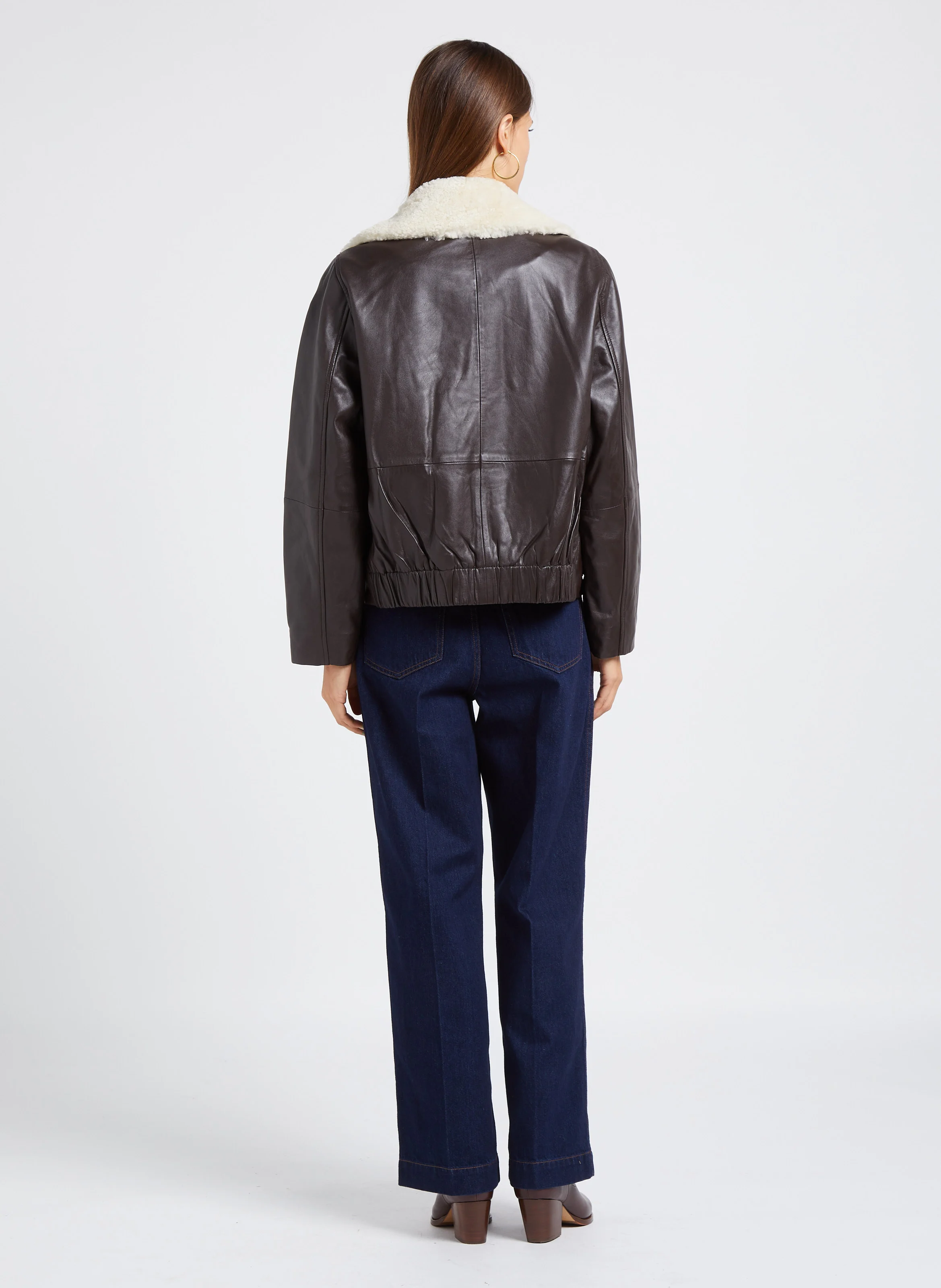 SAMUEL - Jean droit taille haute en coton | Bleu