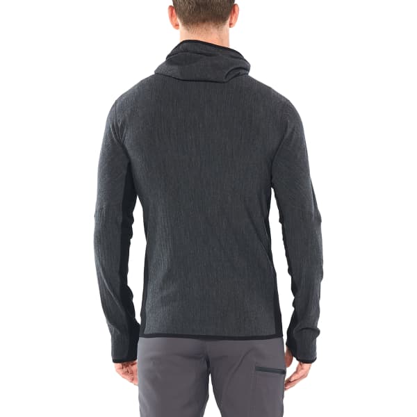 Veste polaire randonnée ICEBREAKER DESCENDER LS ZIP HOOD JET HTHR/BLACK