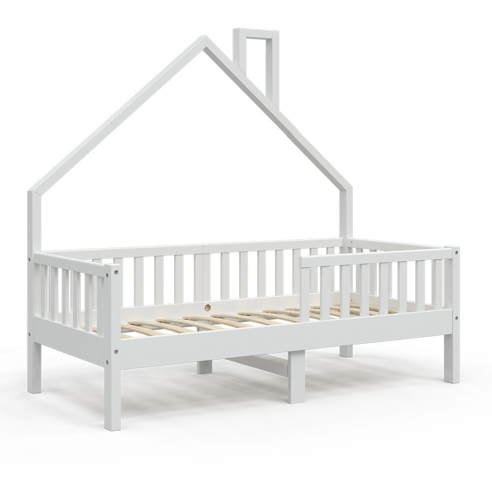 VitaliSpa Hausbett Kinderbett Spielbett Noemi 80x160cm weiß Rausfallschutz