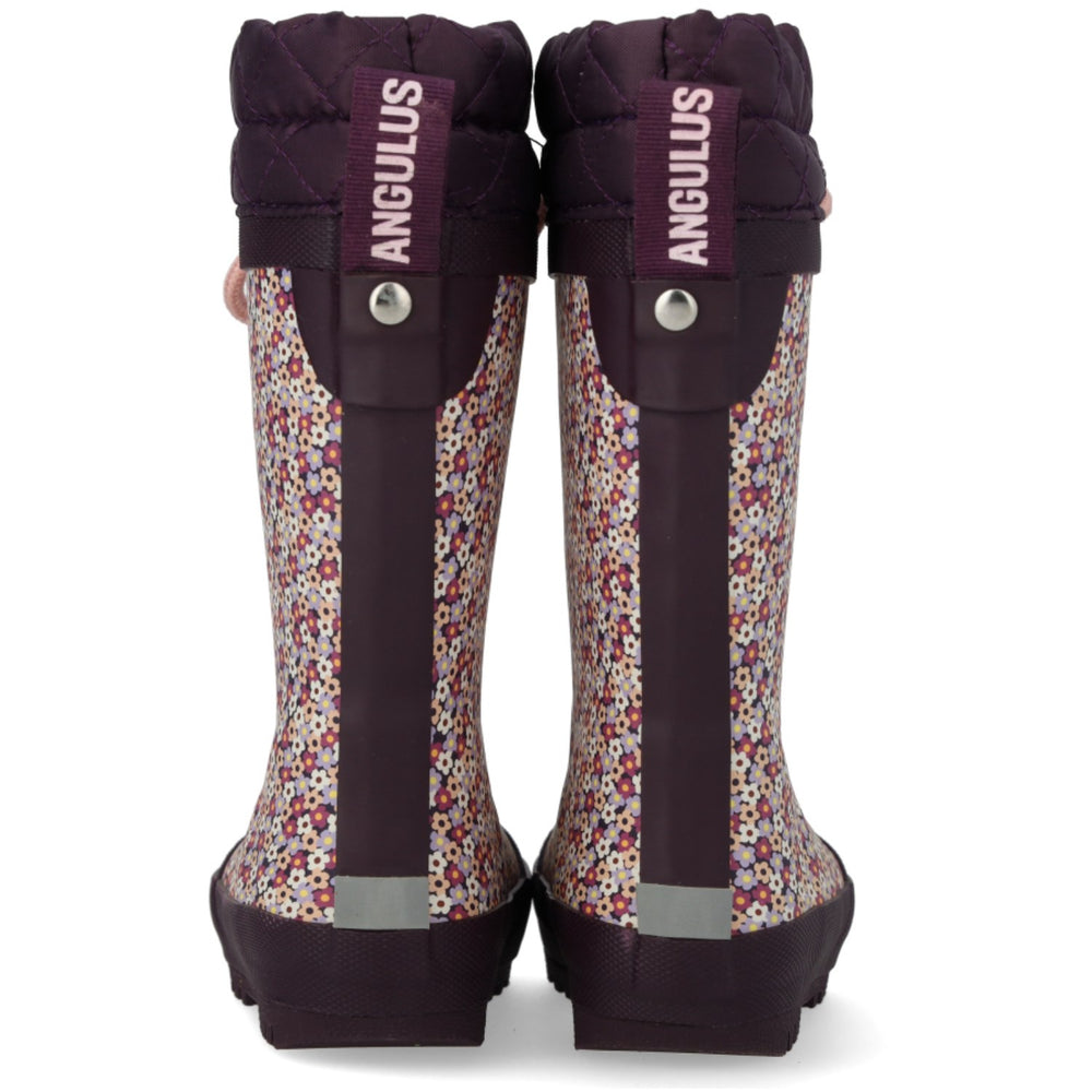 Køb Angulus Flowers/Aubergine Gummistøvle Med Uldfor