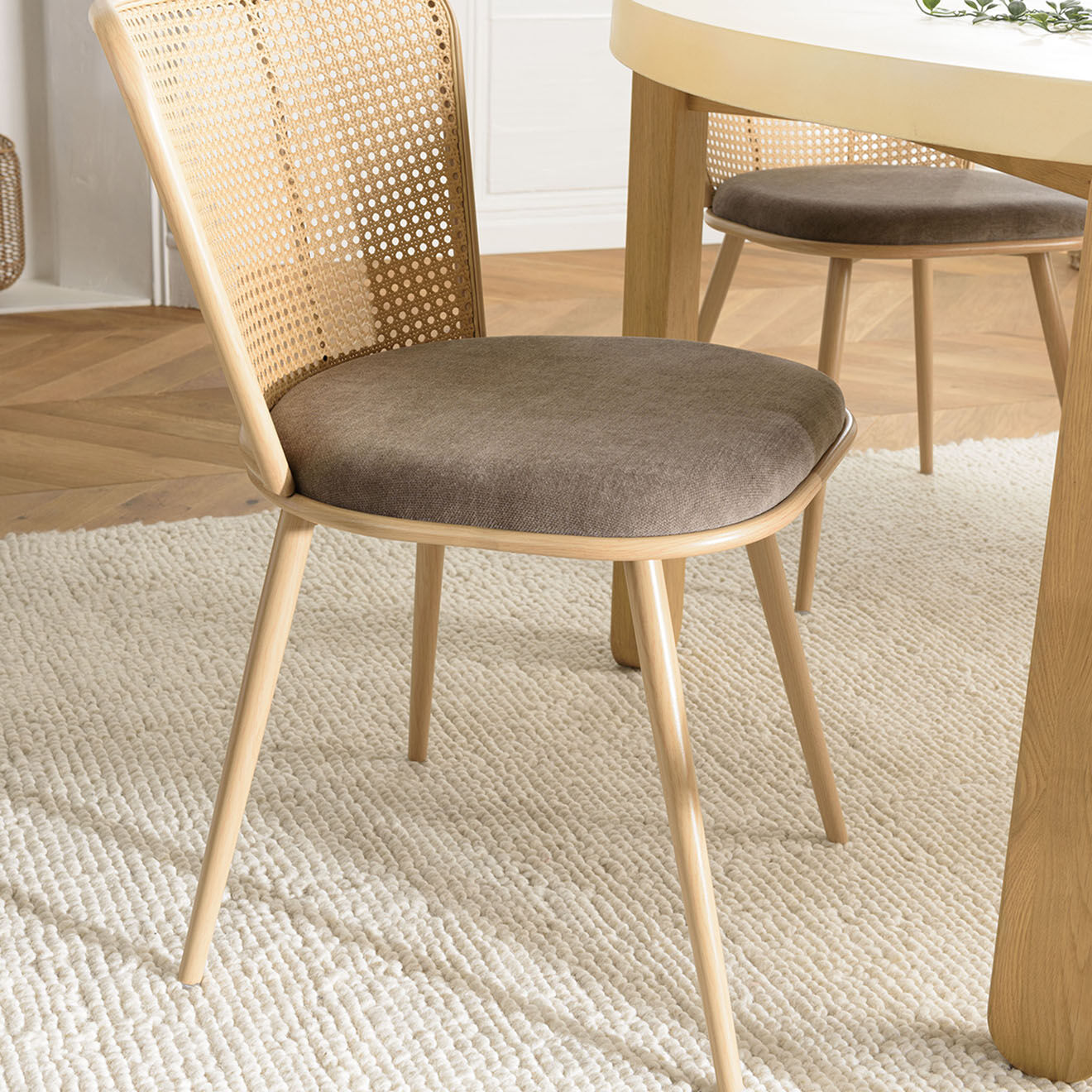 Macabane 2 Chaises Léa taupe - 55x60x78 cm