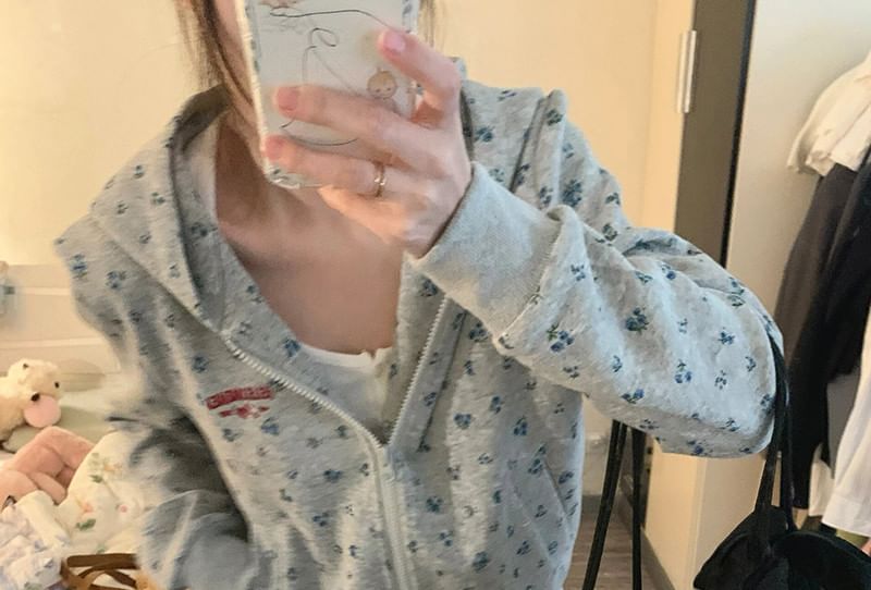 Dreamkura - Hoodie met rits en bloemenprint