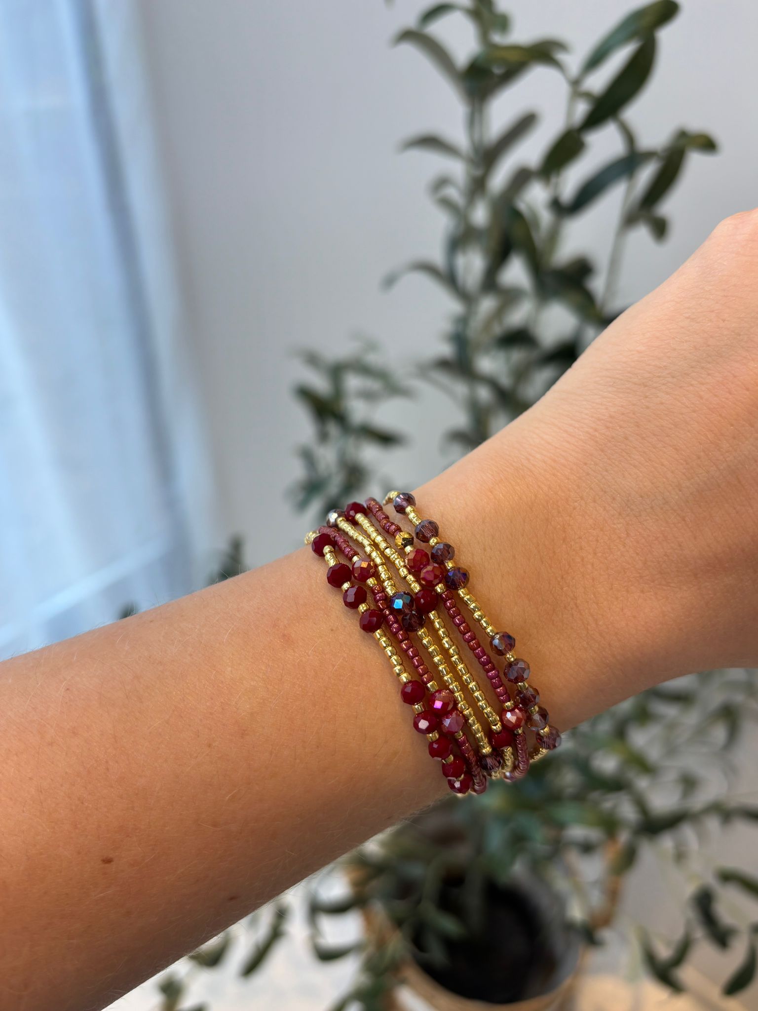 Armbanden Set Bordeaux