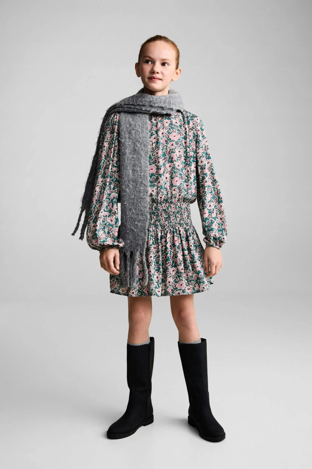 Mango Kids A-lijn jurk roze