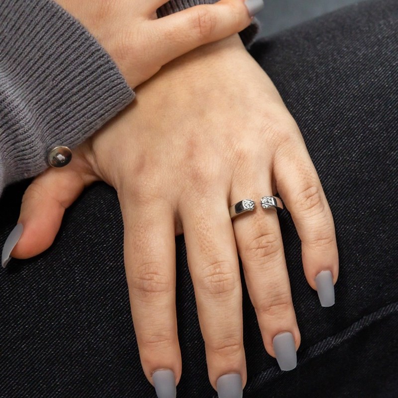 Bague Femme Acier Ornée Zirconium