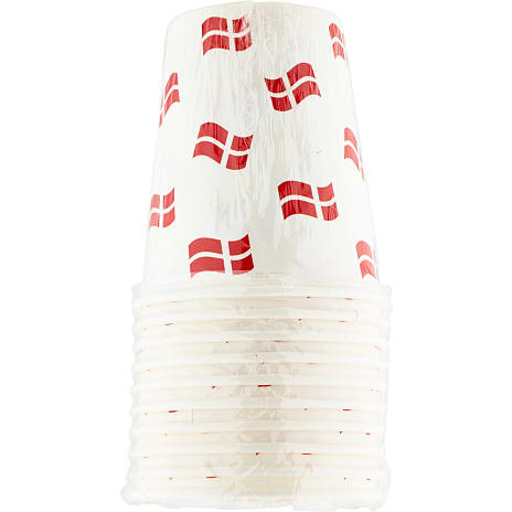 Salling papkrus med flag 250 ml 10-pak - Dannebrog