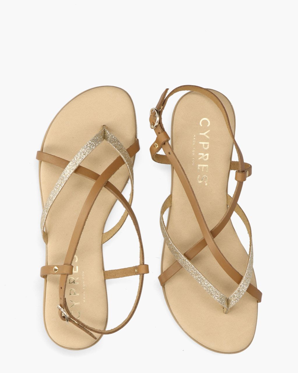 Cypres Tippy Cognac/Goud Damesslippers