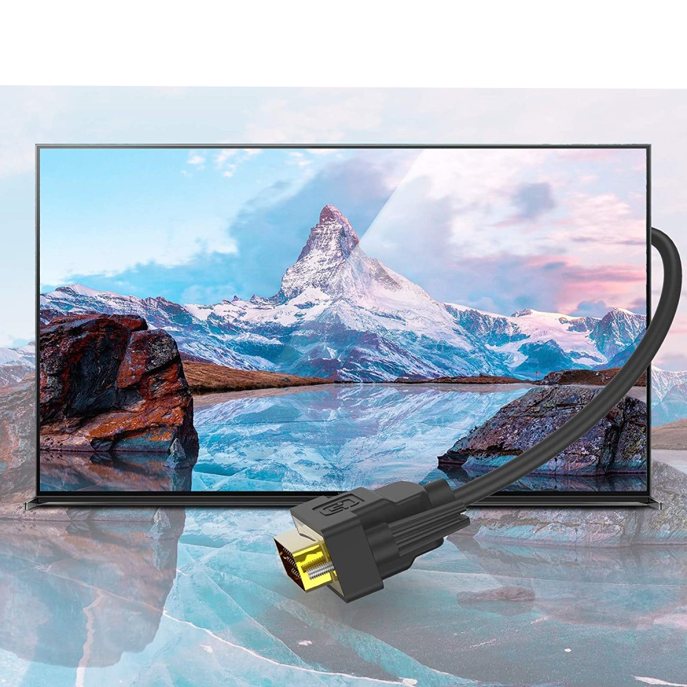 (1.8m) DVI auf DVI 4K Ultra HD Video Kabel Adapter Konverter mit vergoldeten Kontakten - Schwarz