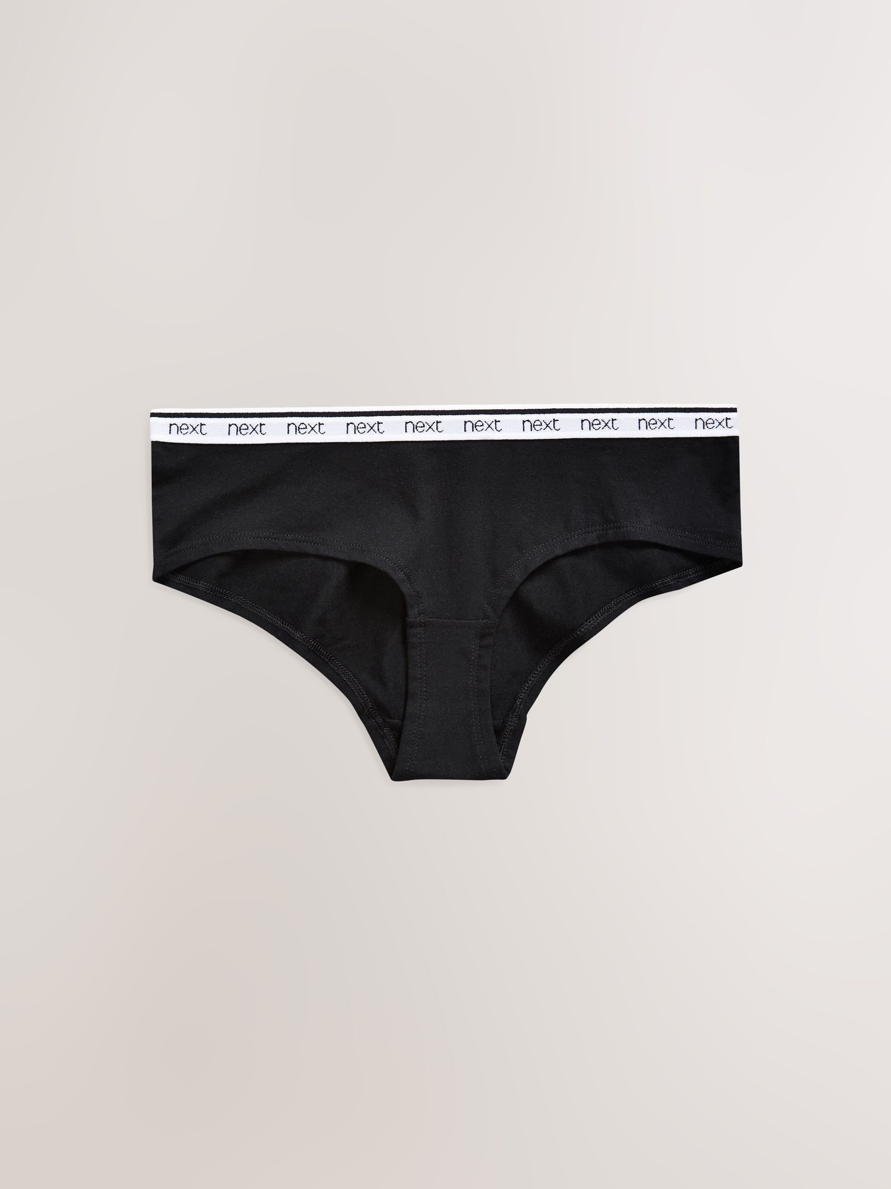 Wit/zwart/grijs - 4 Katoenen slipjes met logotailleband