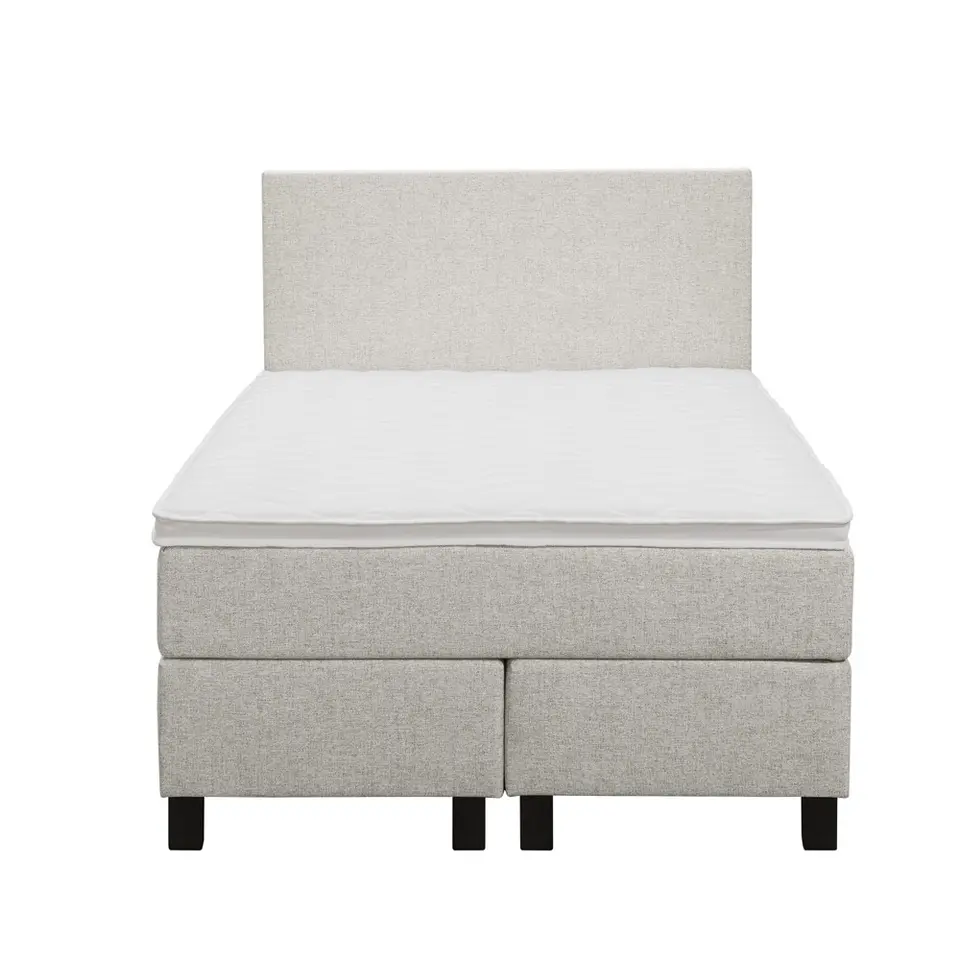 Boxspring Liv egaal - ecru - 120x200 cm - vierkante poot