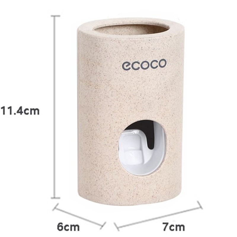 2in1 Automatischer Zahnpasta Spender Tuben Wand Halterung - Beige
