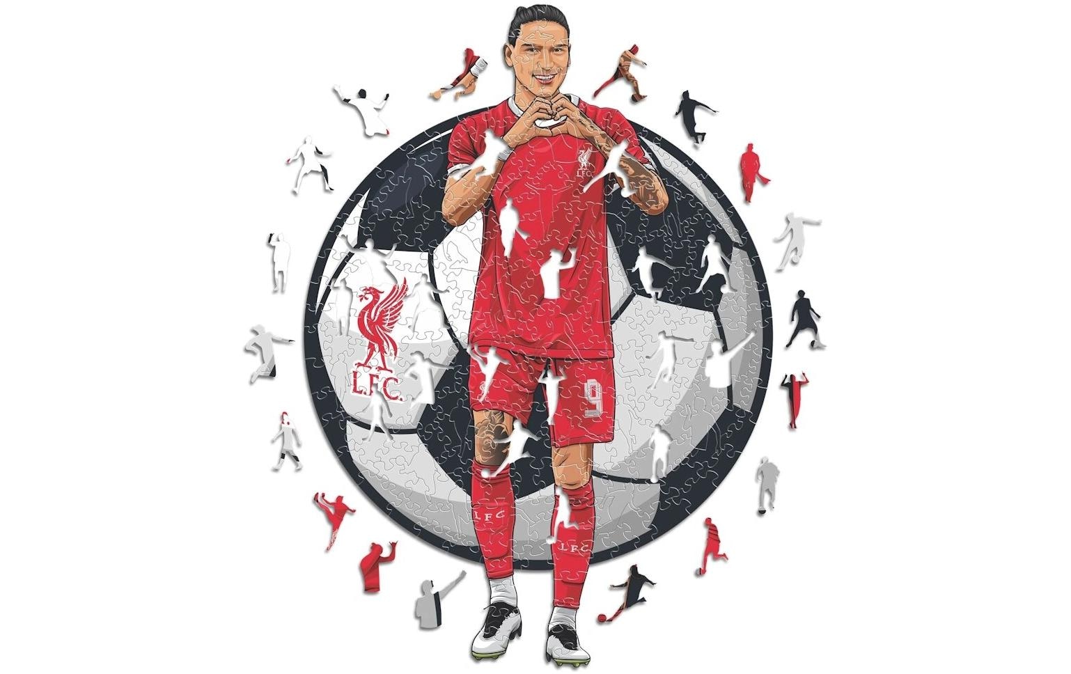 Puzzle »Iconic Liverpool FC – Darwin Nuñez« Holzart: Birke (Herkunftsland: China)