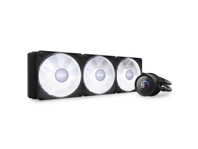 NZXT Wasserkühlung Kraken 360 RGB Schwarz Wasserkühler für Intel und AMD Prozessorsockel mit LCD-Anzeige und RGB-Lüftern