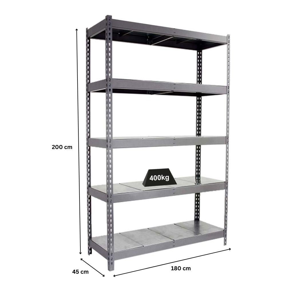 PROREGAL Heavy-Duty stellingkast Big Metal Yeti Five HxBxD 200 x 180 x 45 cm Draagvermogen 400 kg Grijs