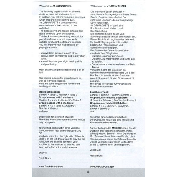 Leu Verlag 41 Drum Duets