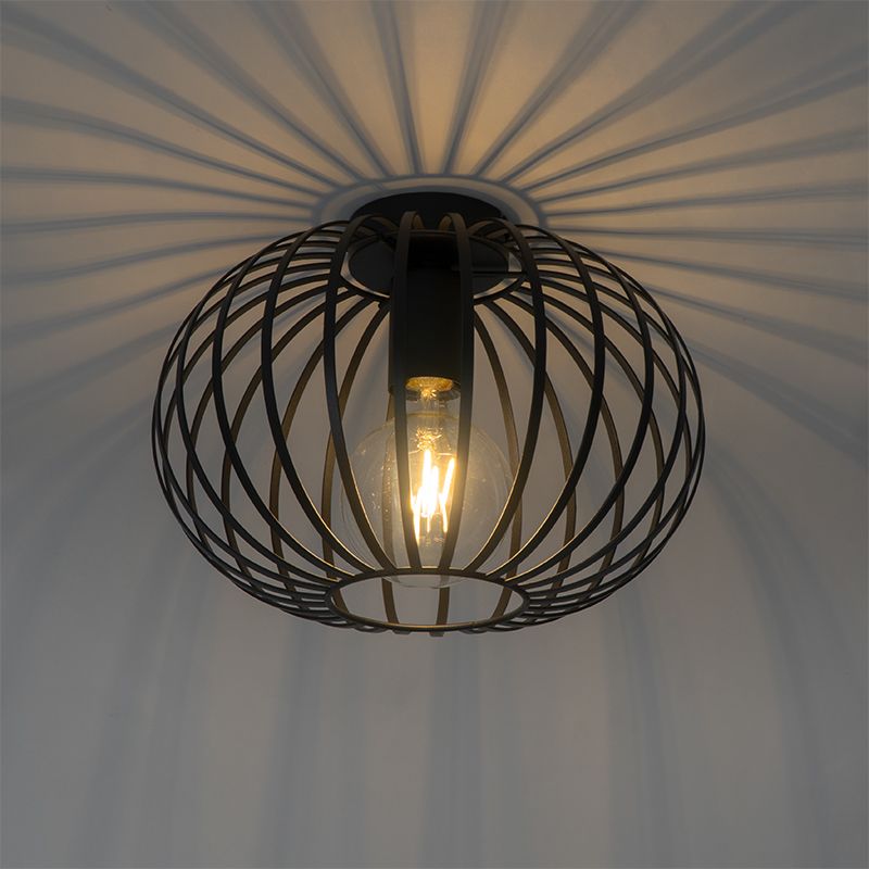 Smart plafondlamp zwart 30 cm incl. Wifi G95 - Johanna