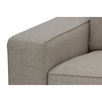 KARWEI loungebank Mack grijs gerecycled stof met links verlenging