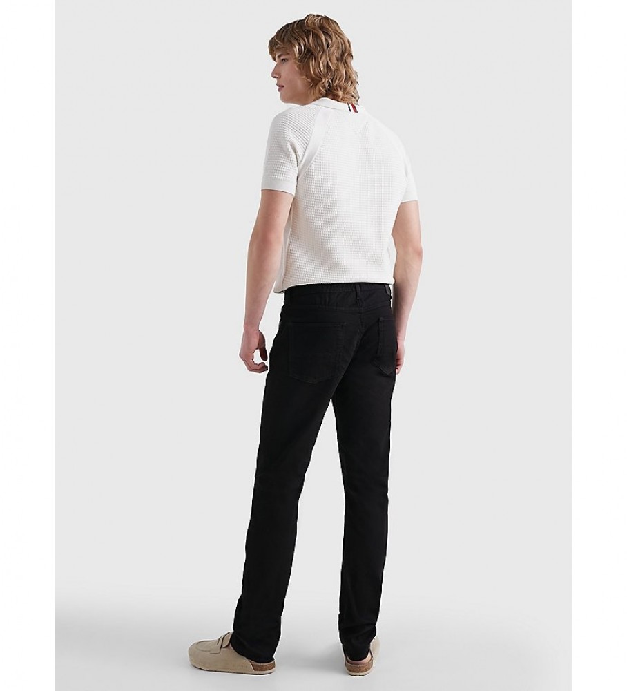 Calça jeans Tommy Hilfiger reta Denton Str Chelsea Negra