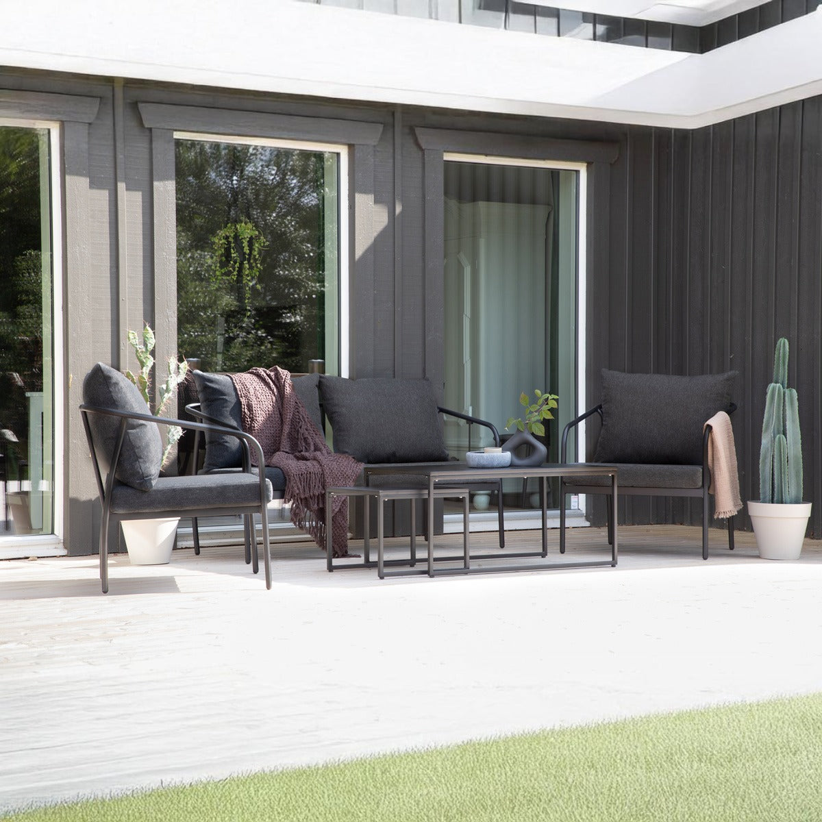 FjÃ´rd - Tuinset Zwart|Grijs - Staal - Sopot