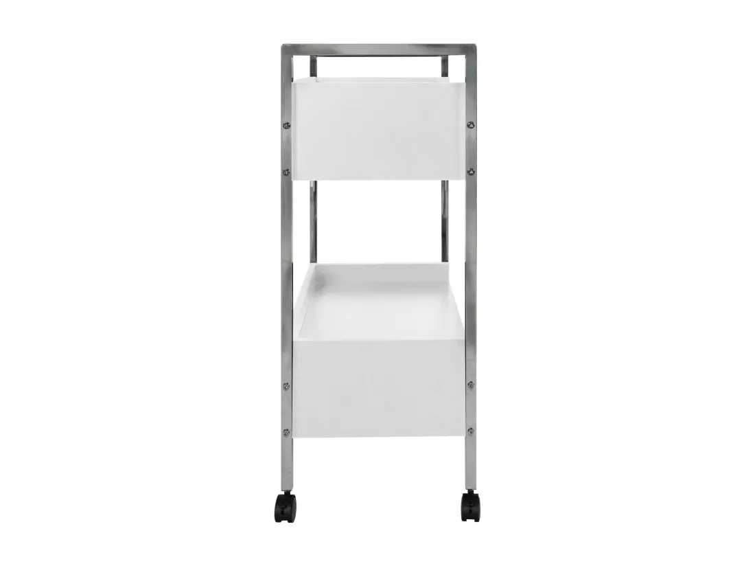 Chariot de service - Métal & Acier inoxydable - Blanc - Luxus