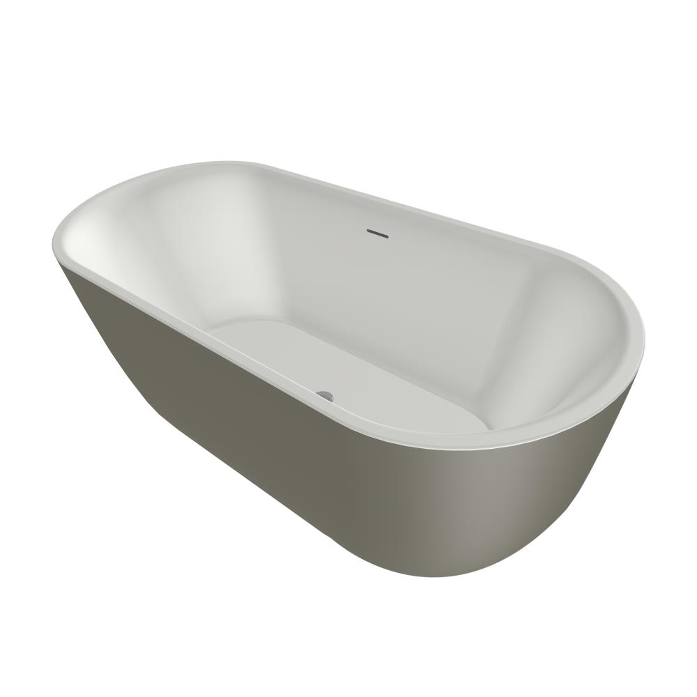 Xenz Humberto vrijstaand bad solid surface 170x70x65cm grijs/wit