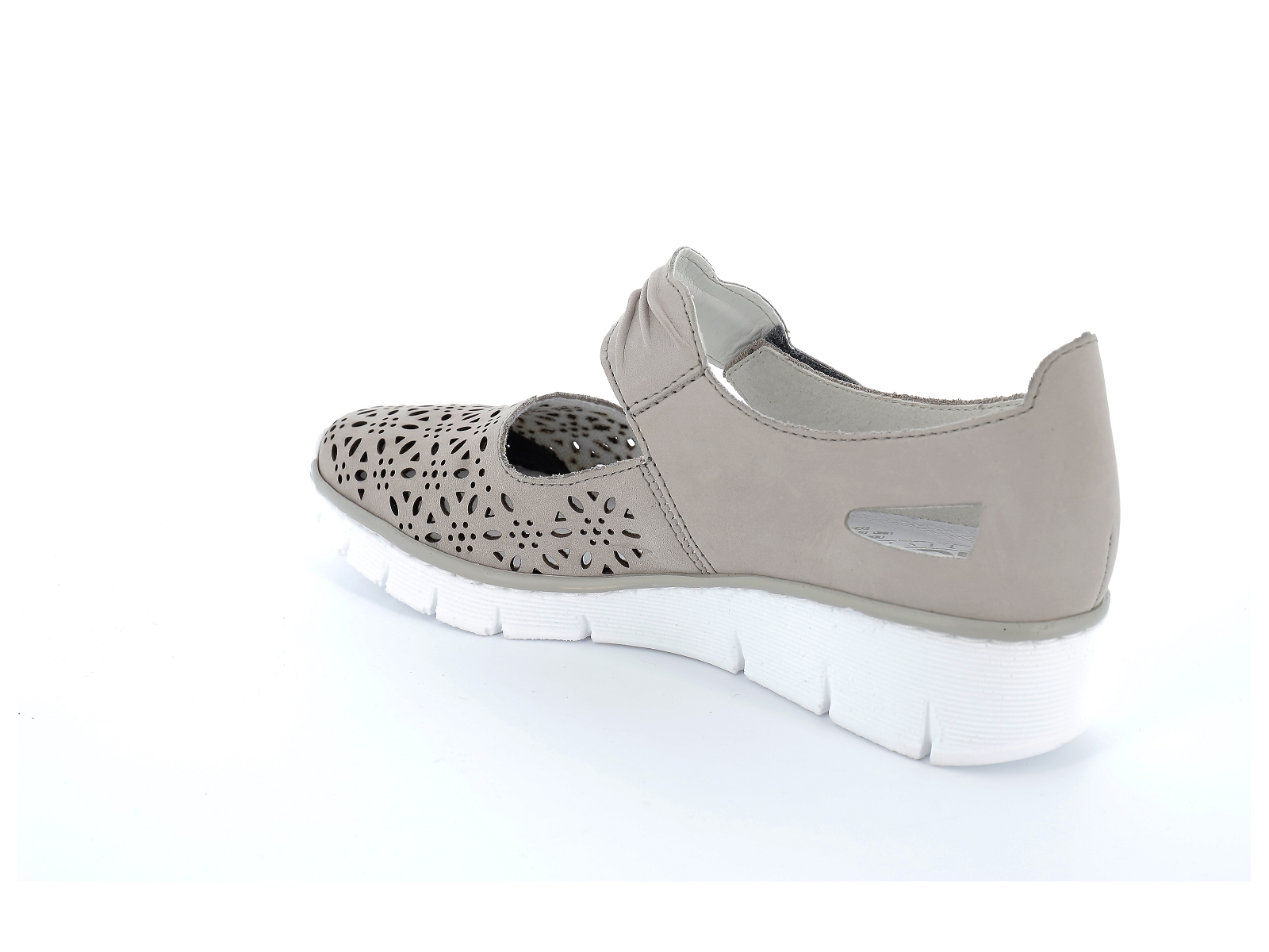 Rieker-537G7 Cuir Gris Clair