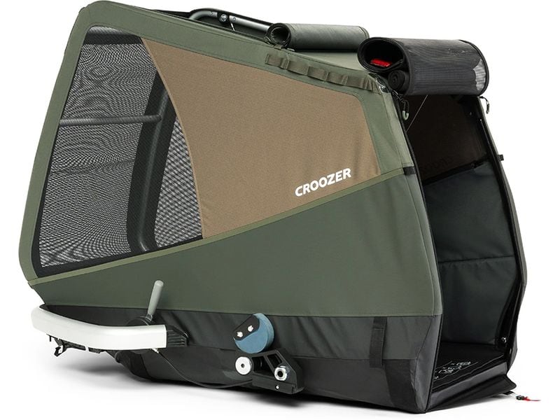 Croozer Veloanhänger Dog Mikke XL, Moss Green Fahrradanhänger für Hunde bis 45 kg