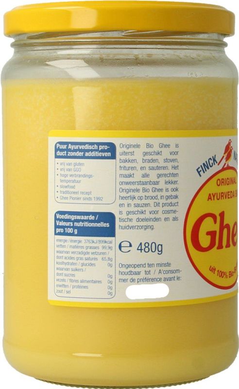 Finck - Biologische Ghee - Vrij van Gluten en GGO - Hoge Verbrandingstemperatuur