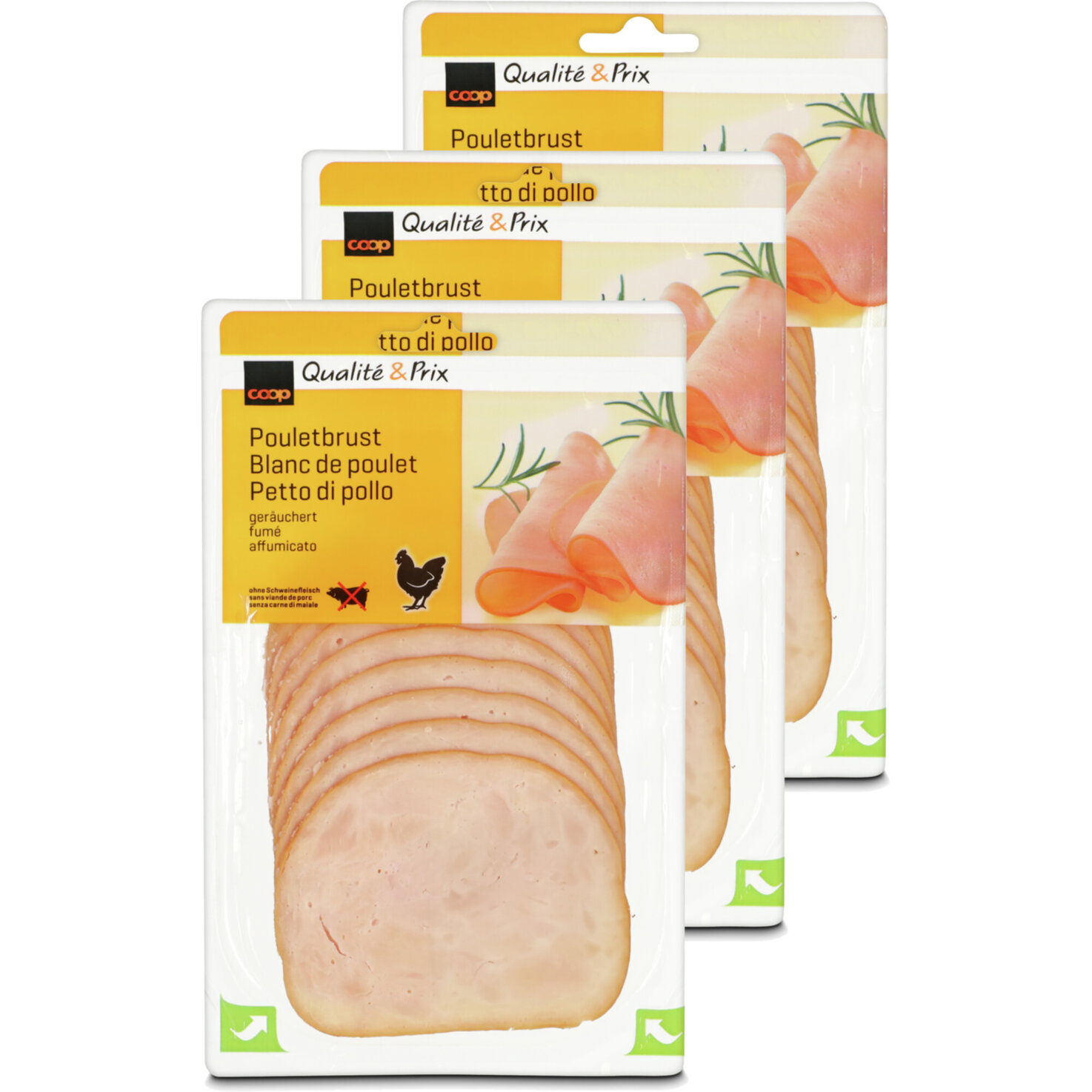 Poulet-Brust geräuchert 3x ca. 390g