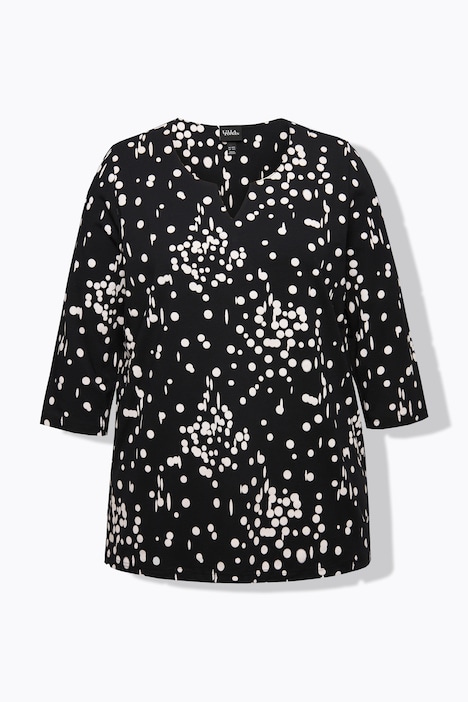 Shirt, Tupfen, Tunika-Ausschnitt, 3/4-Arm