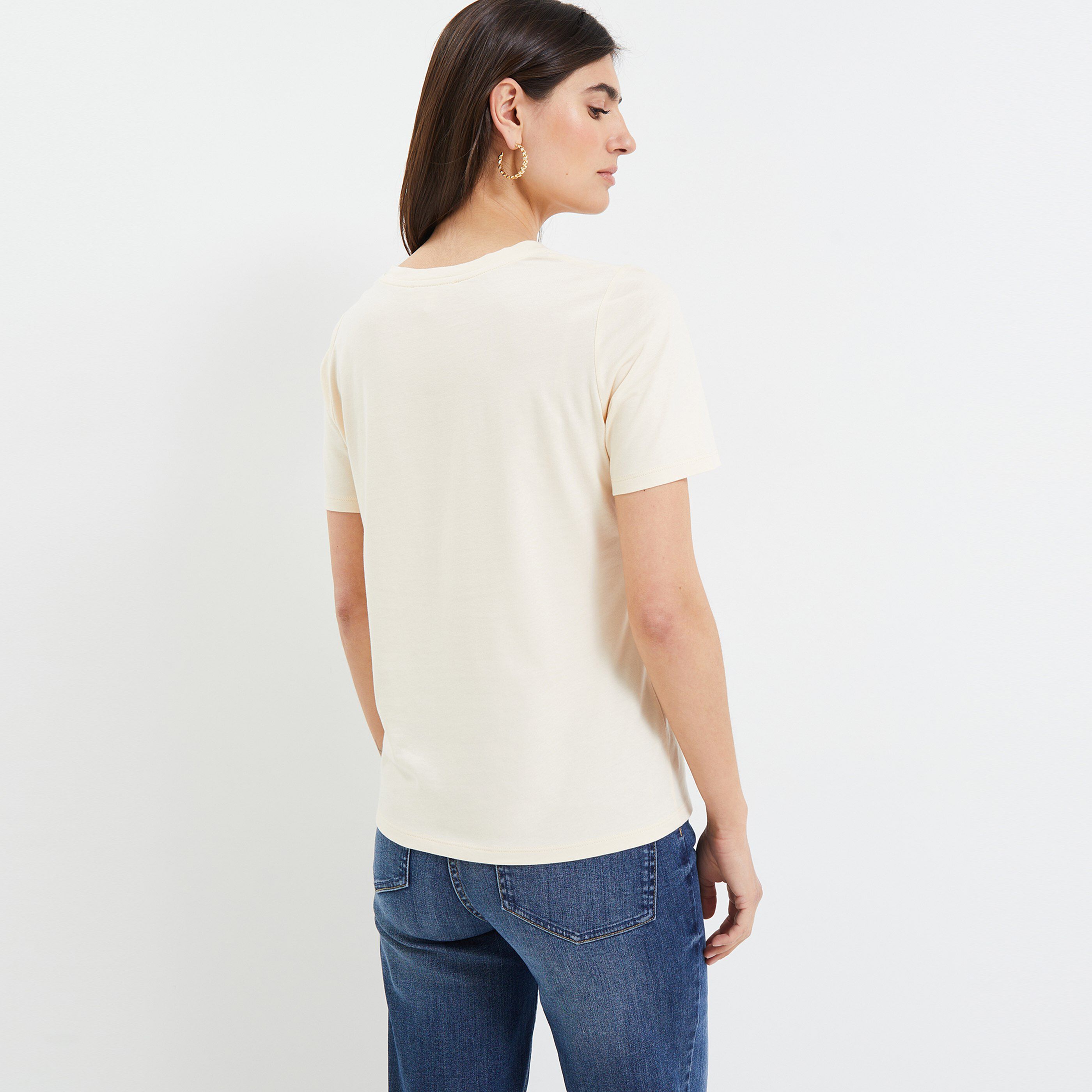 Tshirt print femme - BLANC CASSE