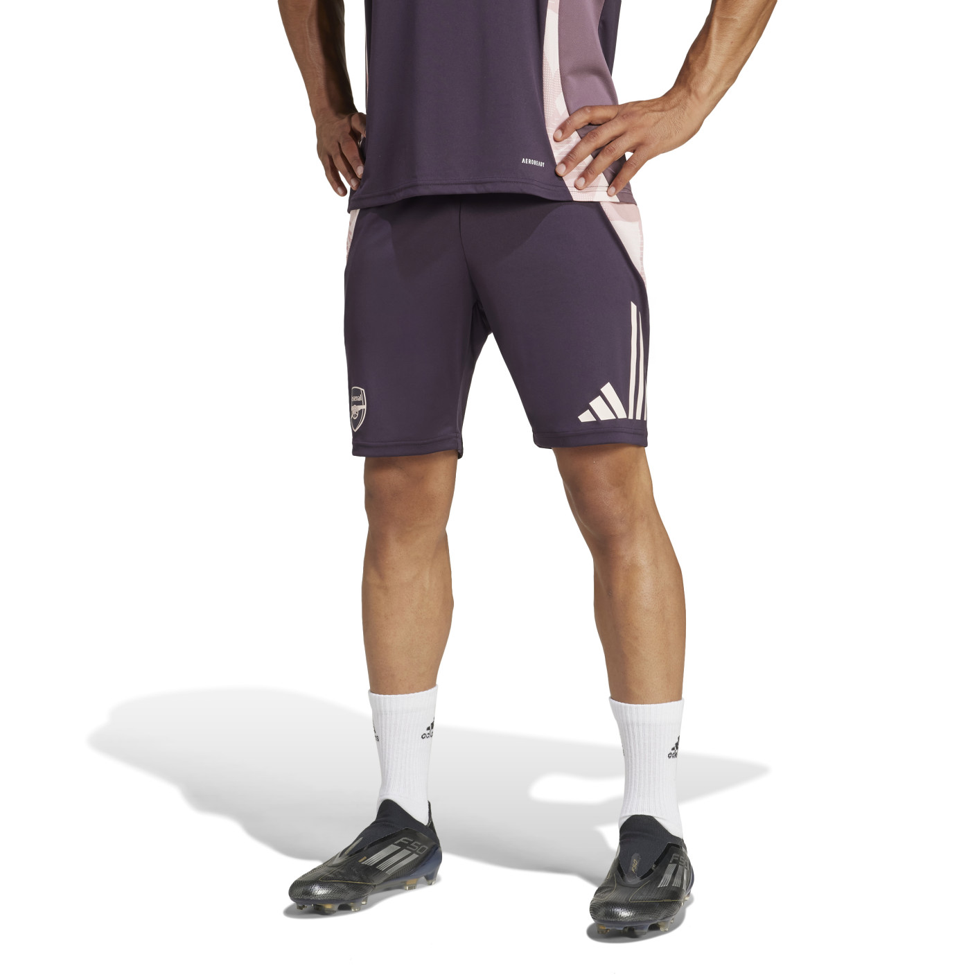 Adidas Arsenal Trainingsbroekje 2024-2025 Donkerpaars Beige