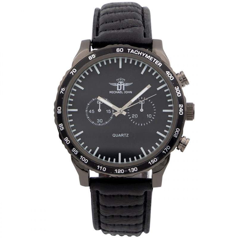 Montre Homme M. JOHN bracelet Cuir Noir
