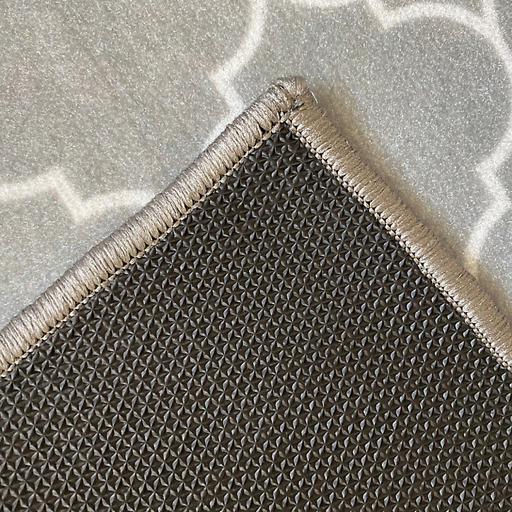 Tapis rectangle Bromberg GoodHome gris et blanc L.120 x l.80 x ep.0,5 cm