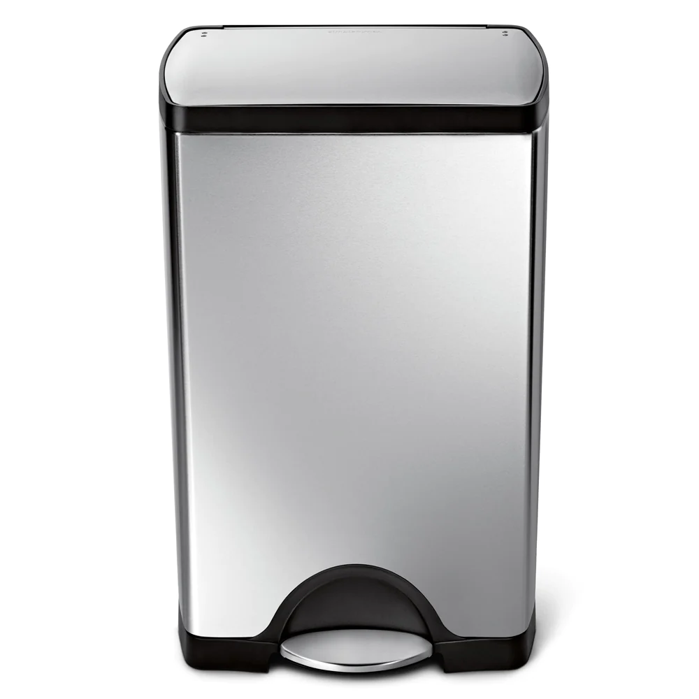 Poubelle rectangulaire à pédale 38L code J inox Simplehuman