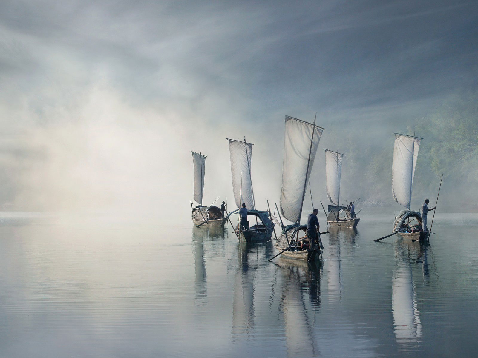 On the river by Vladimir Proshin - Darlings - Small Limited Edition. 30x40.