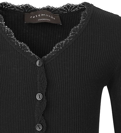 Rosemunde Cardigan - Seide/Baumwolle - Rib - Schwarz