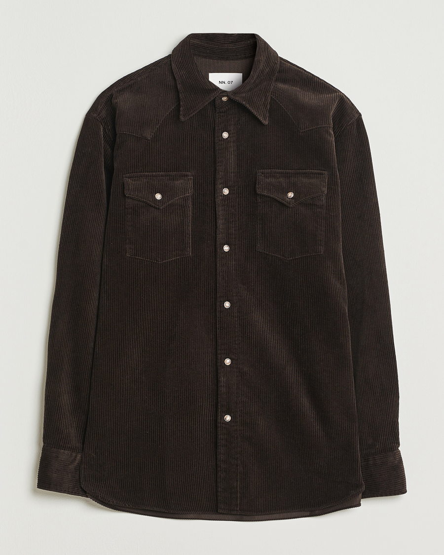 NN07 Ricky Corduroy Overshirt Demitasse Brown