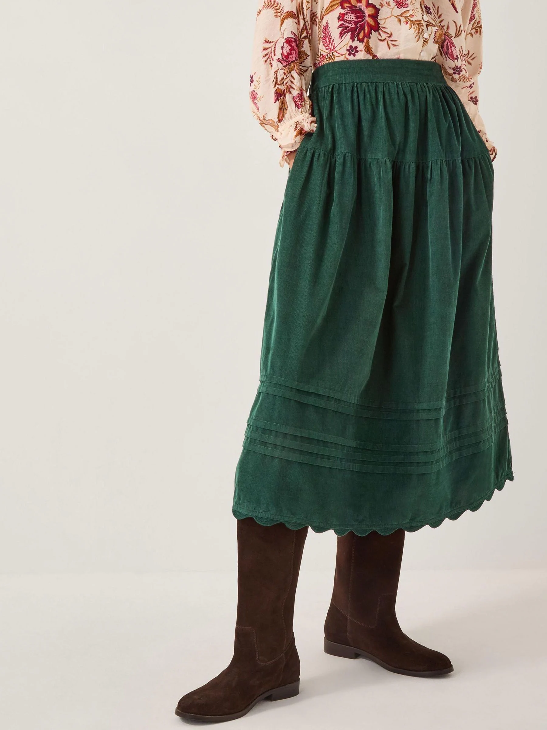 Monsoon Mina corduroy Midi rok