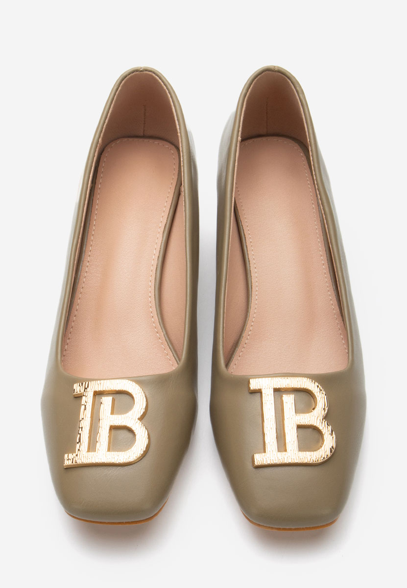 Chaussures à talon épais vert Brenna
