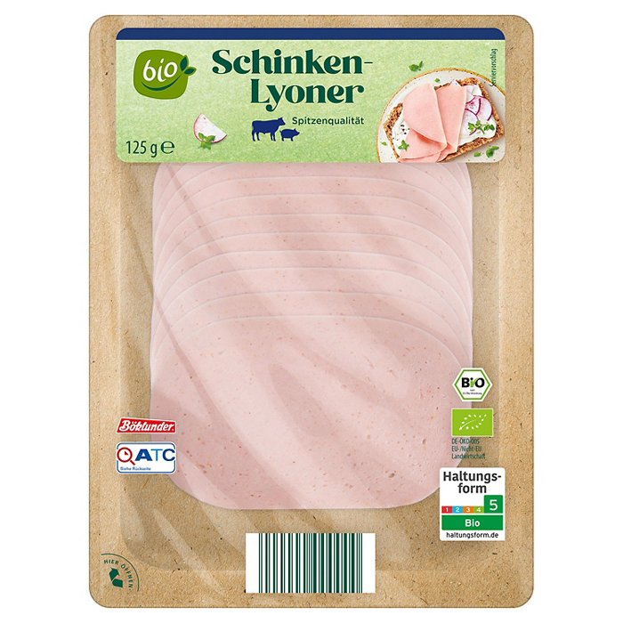 BIO Bio-Aufschnitt-Sortiment 125 g, Bio-Schinken-Lyoner