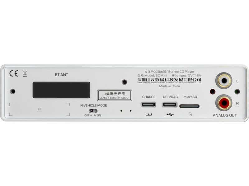 Shanling CD-Player EC Mini Silber Tragbarer CD-Player mit USB-DAC und Bluetooth-Sender/Empfänger