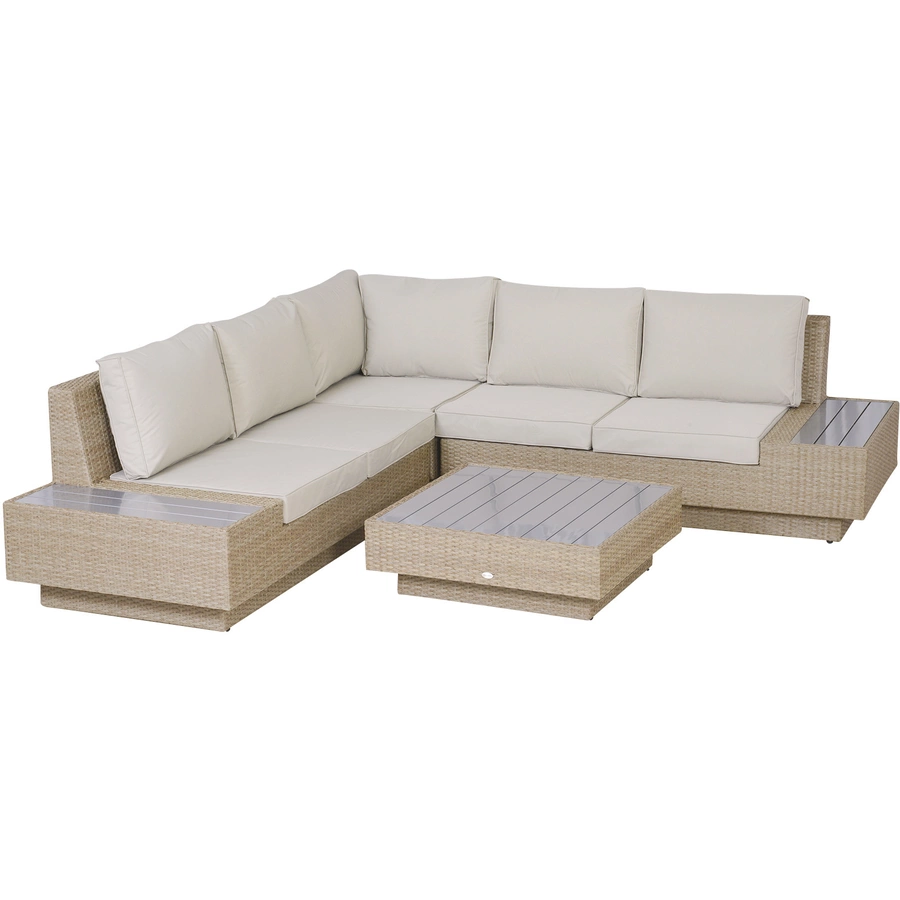 Outsunny Luxus Polyrattan Loungeset beige