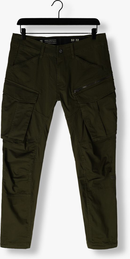 G-STAR RAW donkergroene g-star raw cargobroeken rovic zip 3d regular tapered