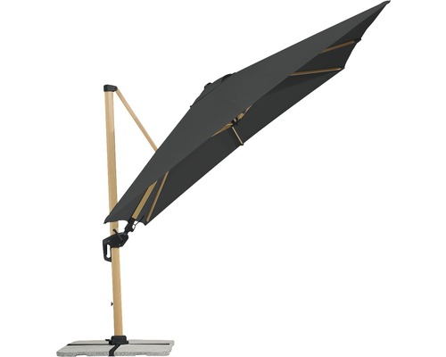Schneider Rhodos Twist Woody parasol, 300 x 300 cm, H 264 cm, antraciet
