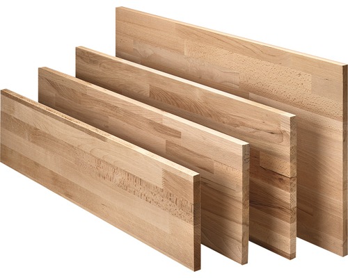 Gelijmd gelamineerd houtpaneel, beuken B/C-kwaliteit, 800x200x18 mm