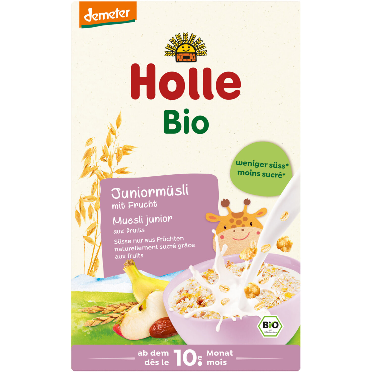 Holle Demeter Bio Müsli Mehrkorn mit Frucht 10+ Monate