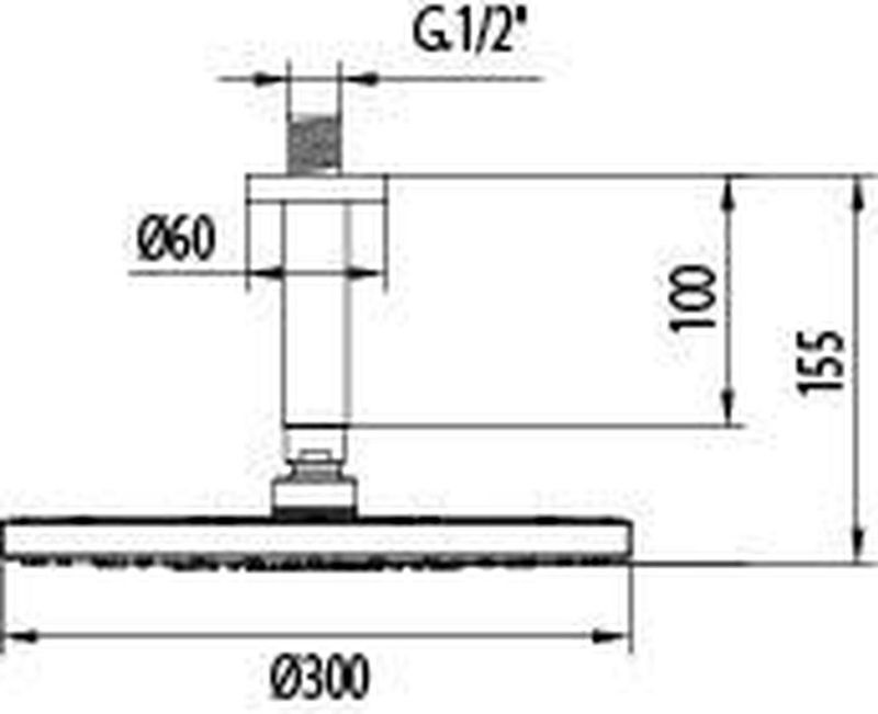 Tres - Douchekop - Chroom - Diameter 250 mm - Hoogte 155 mm